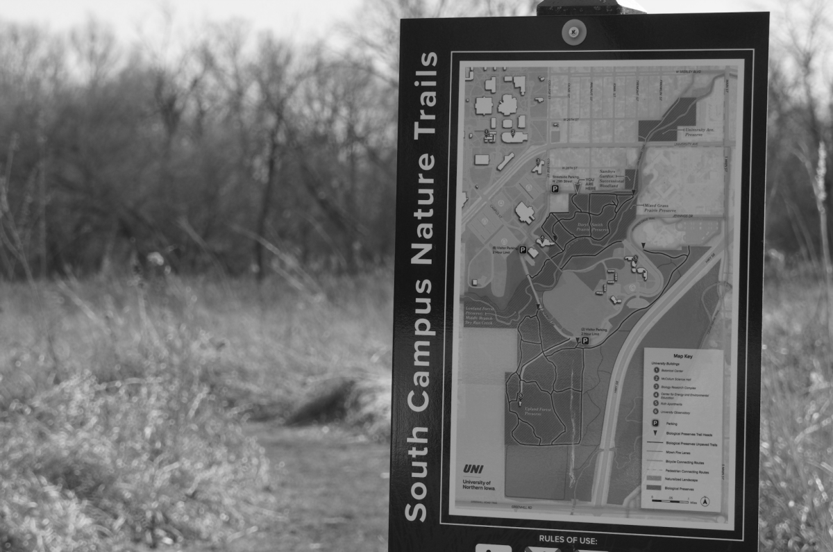 There are many trails around the Cedar Valley area, but some are better than others. The south campus nature trails are close to UNI and easily accessible to those who want some outdoor time.